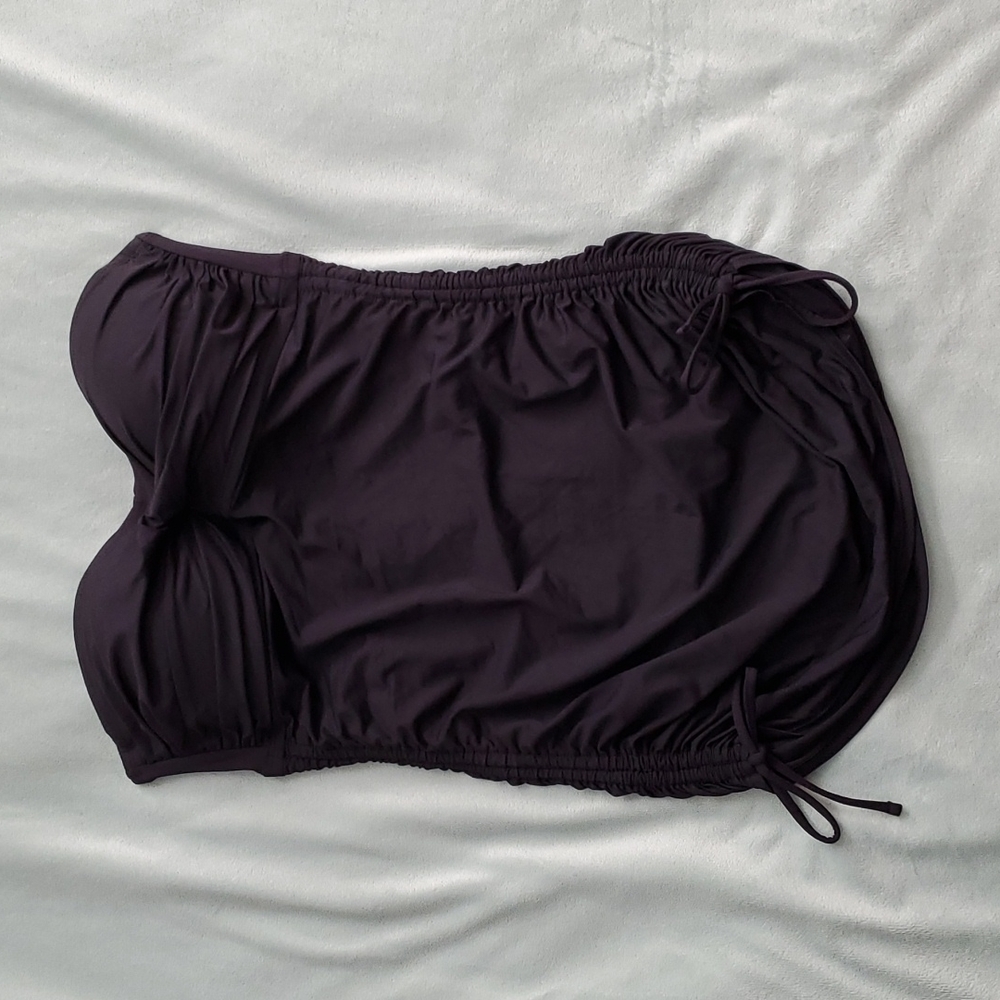 Bleu Rod Beattie Ruched Strapless Black Bathing Suit Top Size 6